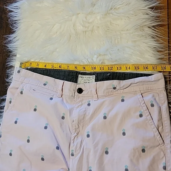 Free planet chino shorts, pineapple pink for mens. Size:34 - Picture 4 of 12